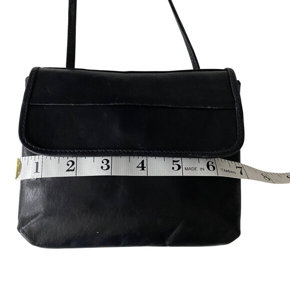 Kenneth Cole Black Leather Crossbody‎ Bag Modern City Chic Travel - Picture 8 of 12